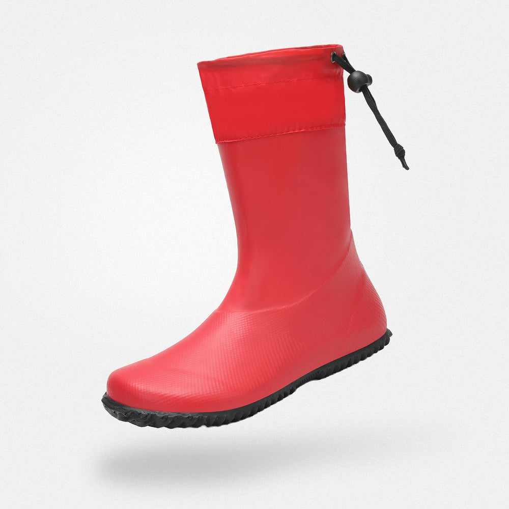 Bottes imperméables Brisk I rouges - Confort barefoot pour pluie et travaux de jardin