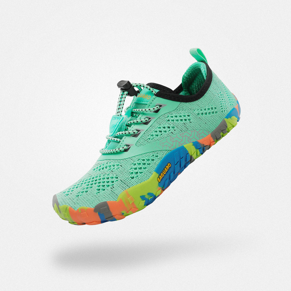 Baskets garçon barefoot Smart I vertes - Confort pieds larges