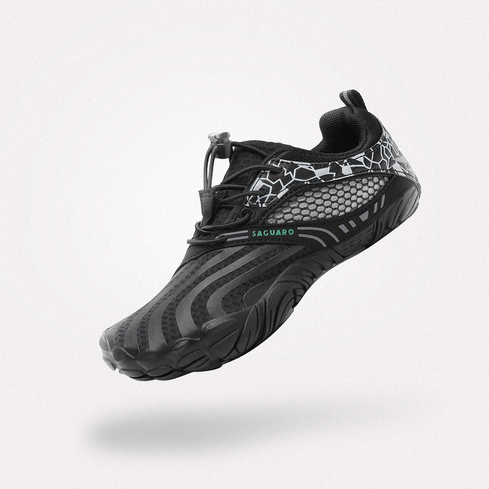 Baskets enfant Vitality I noires pour garçon Fille - Confort pieds larges