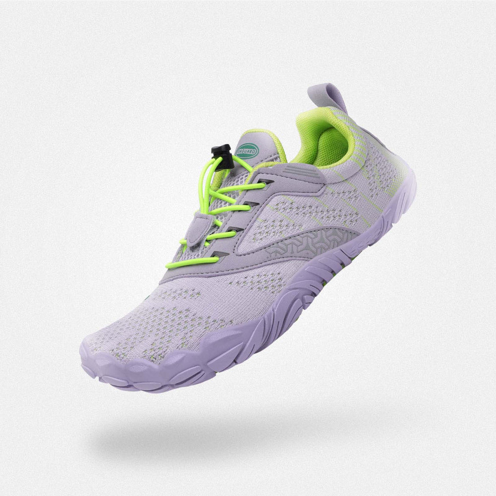 Chaussures barefoot garçon Free I violettes - Liberté de mouvement à l'école, semelle mince 4mm