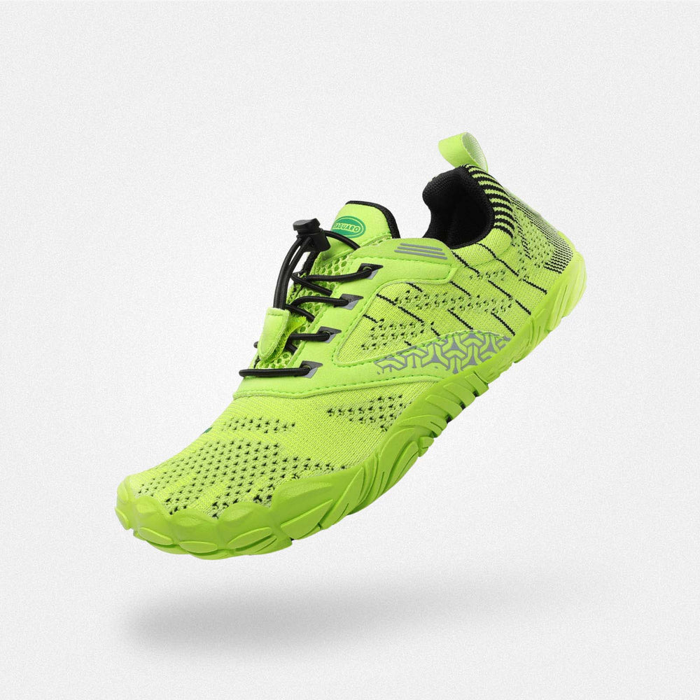 Baskets enfant Free I vertes pour fille - Semelle 4mm pour développement podologique naturel