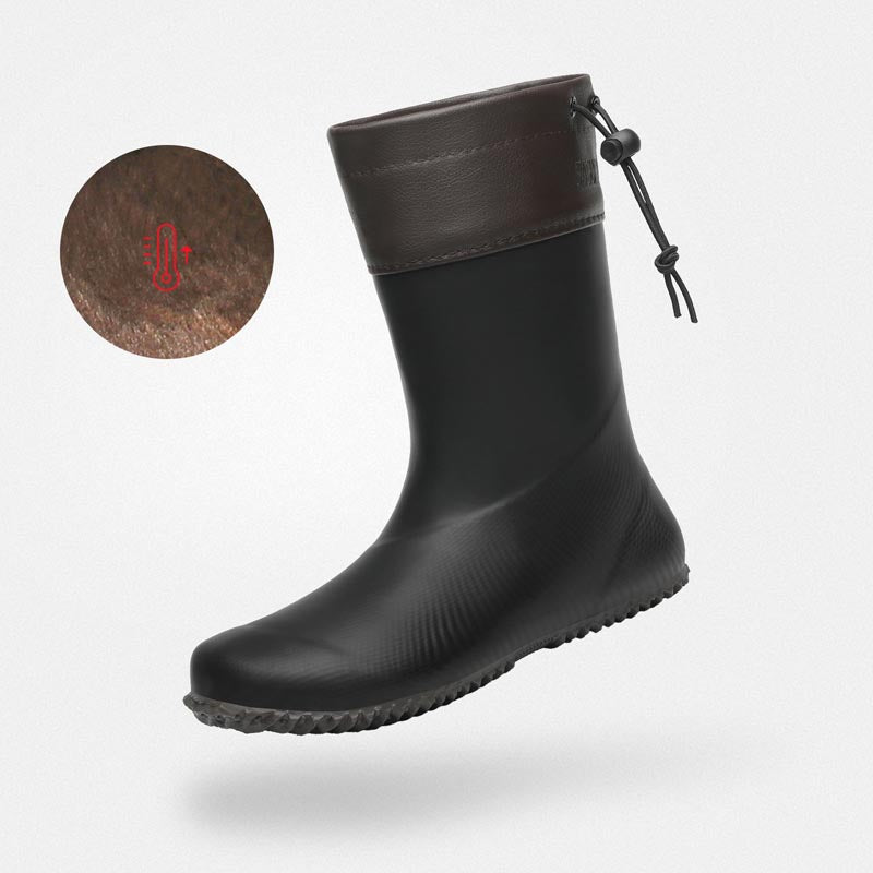 Bottes hiver barefoot Brisk I noir - Doublure polaire chaude pour neige, sensation pieds nus