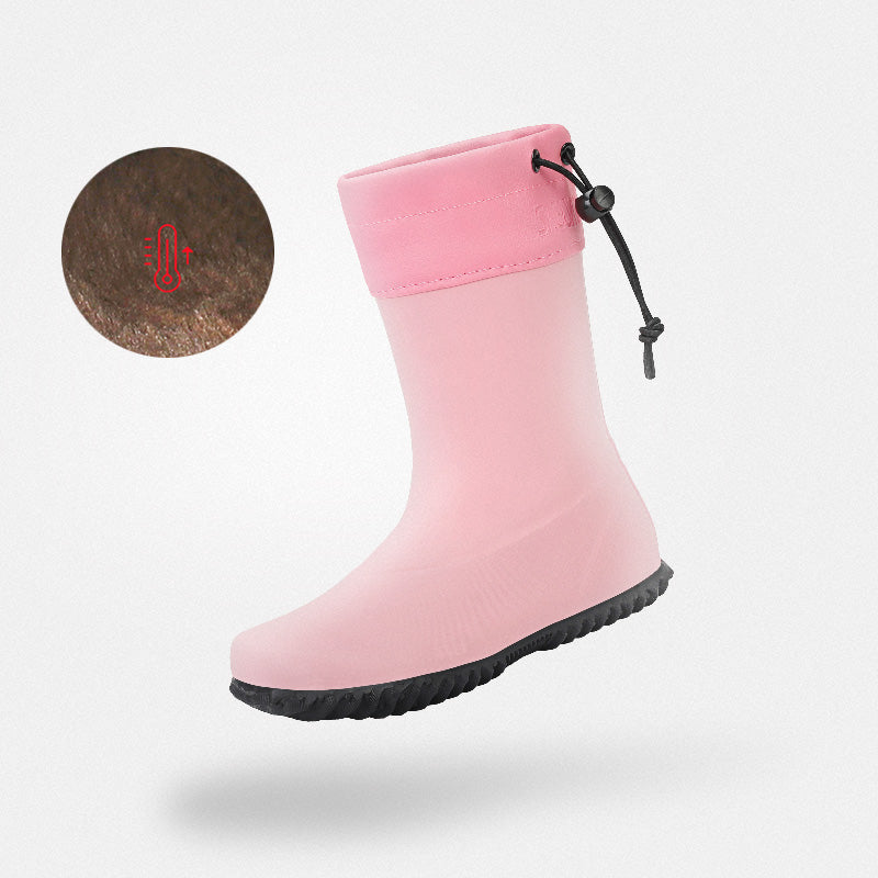 Bottes de pluie hiver enfant Brisk I rose pour fille - Doublure chaude barefoot, protection contre gel et humidité