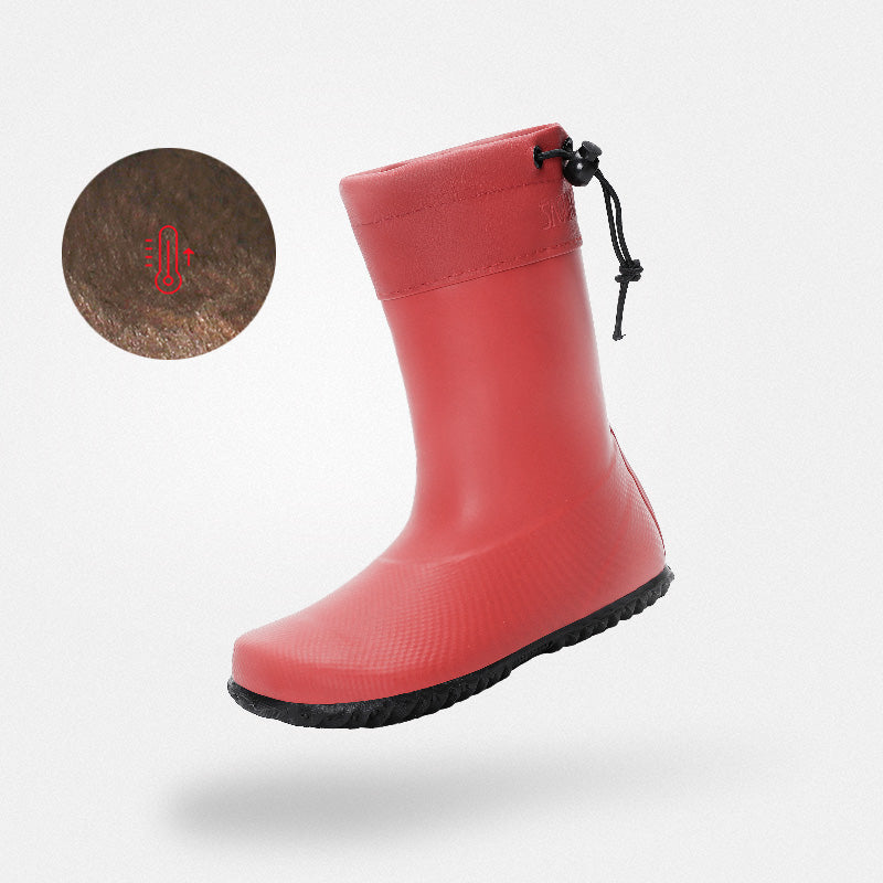 Bottes de neige barefoot enfant Brisk I rouge pour fille - Isolation -5°C, orteils libres pour croissance naturelle
