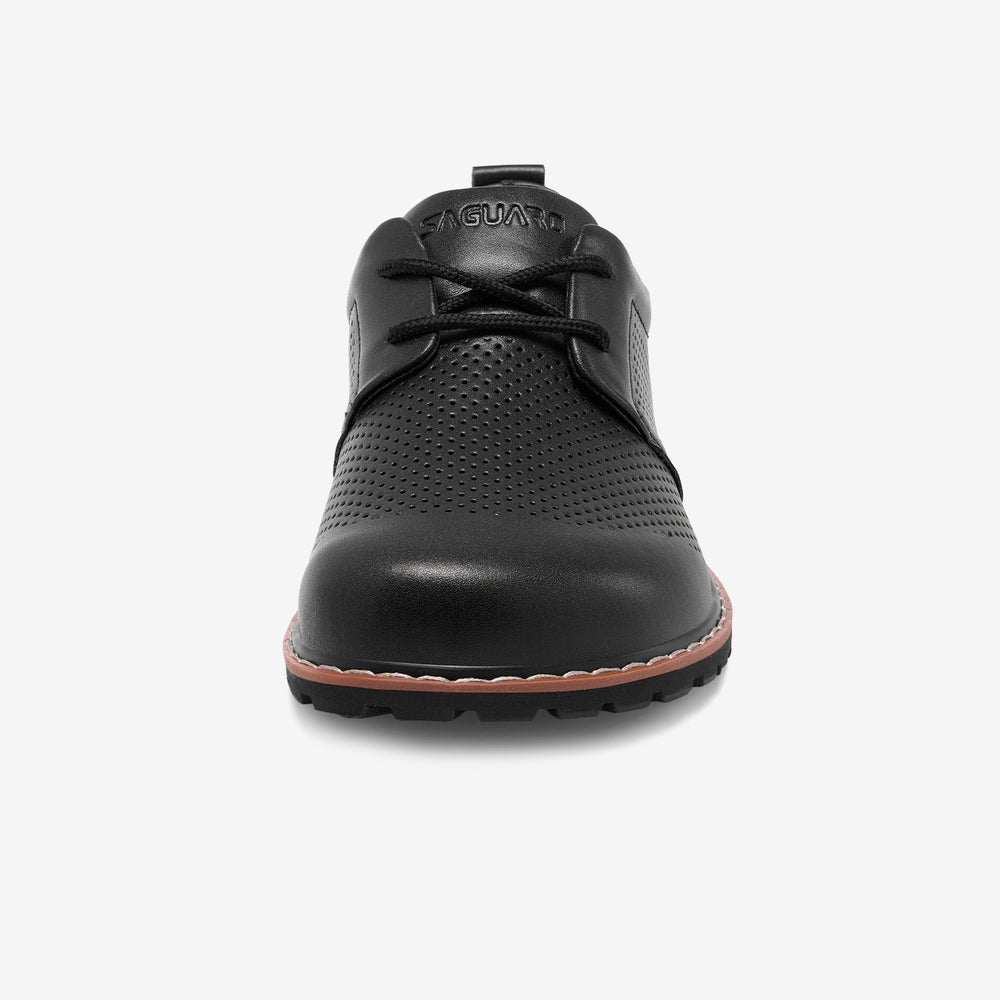 chaussures barefoot en cuir perforé avec avant-pied spacieux