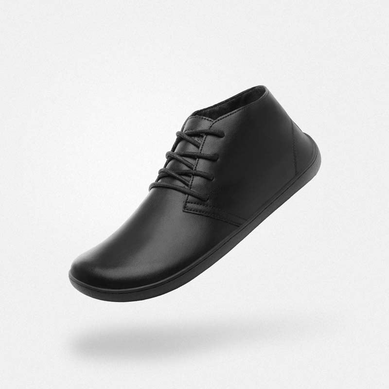 Chaussures barefoot Noble I noires - Toe box large pour orteils naturels, semelle 5mm sans soutien